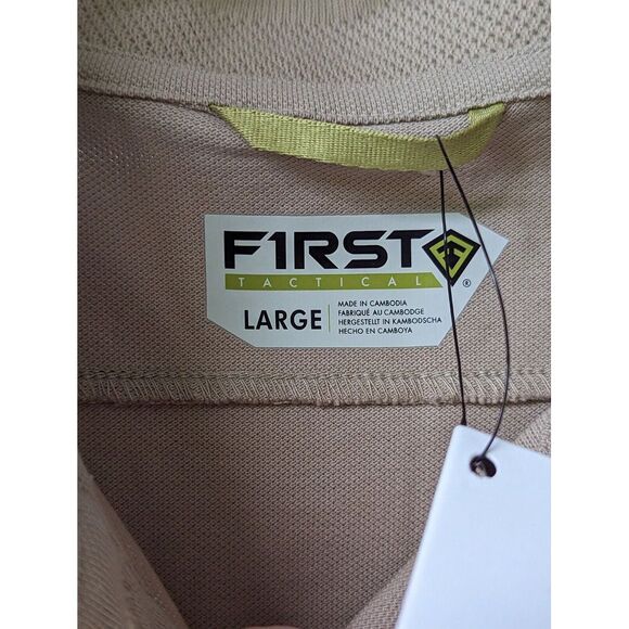 First Tactical Polo Women's Performance short Sleeve shirt Sz L NWT Khaki - Picture 4 of 4